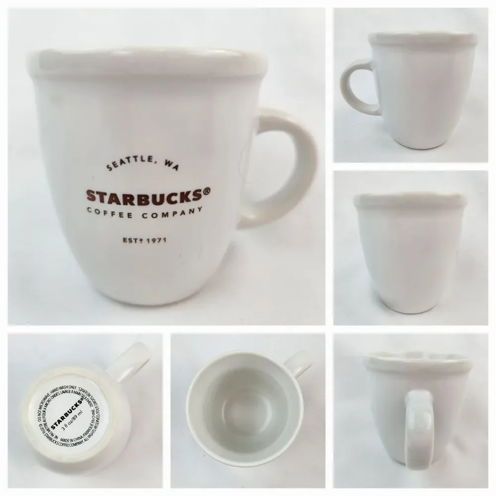 ☕️Starbucks 2016 Ivory Mini Abbey Ceramic Demitasse 3oz Espresso Mug